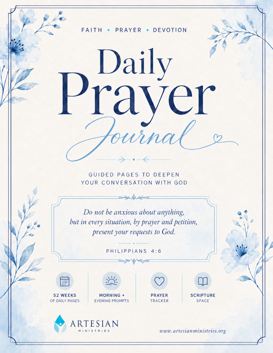 Daily Prayer Journal 52-Weeks | Printable Christian Journal