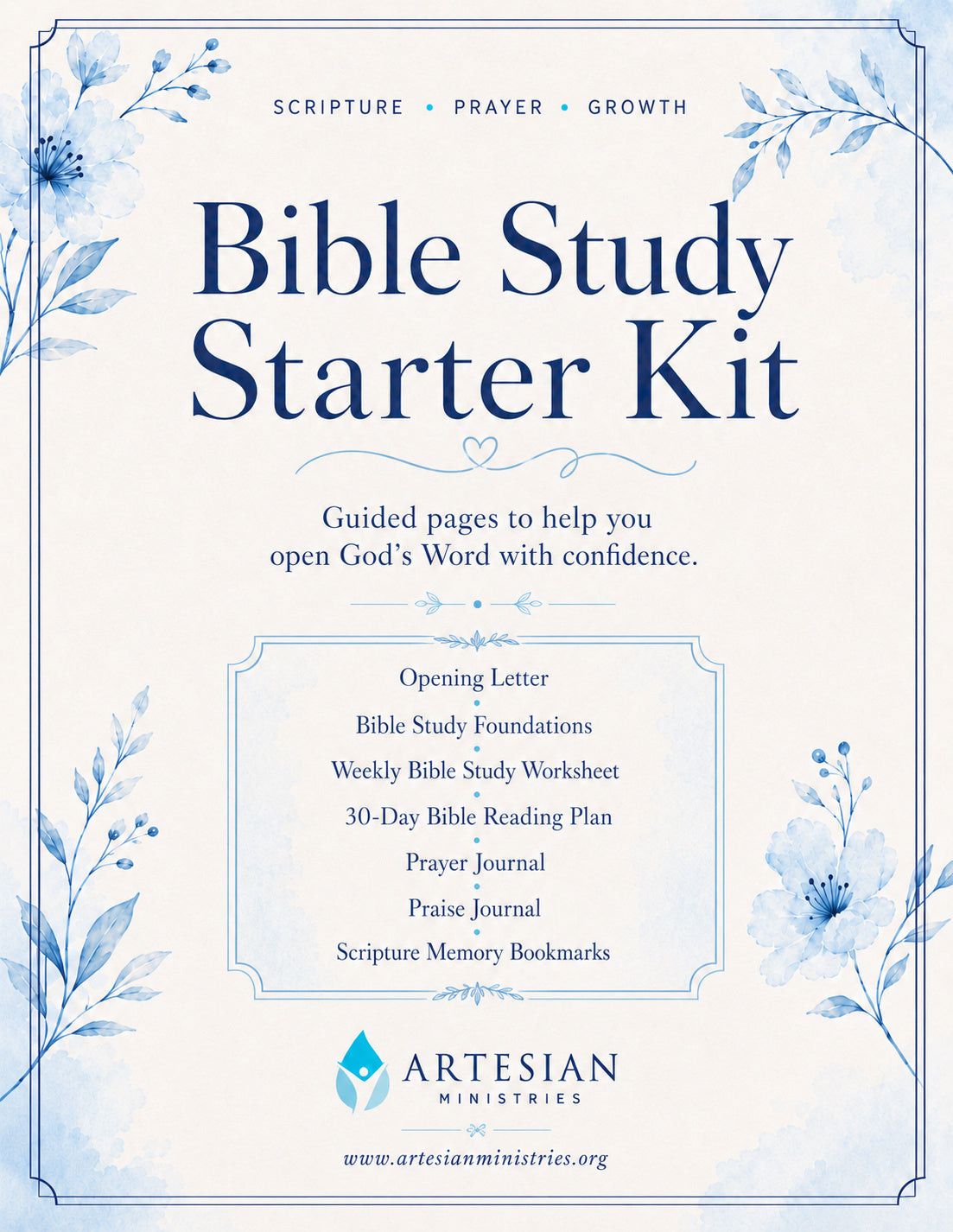 Women's Bible Study Starter Kit — Printable Bible Study Workbook, Prayer Journal & Scripture Worksheets | Instant Download PDF