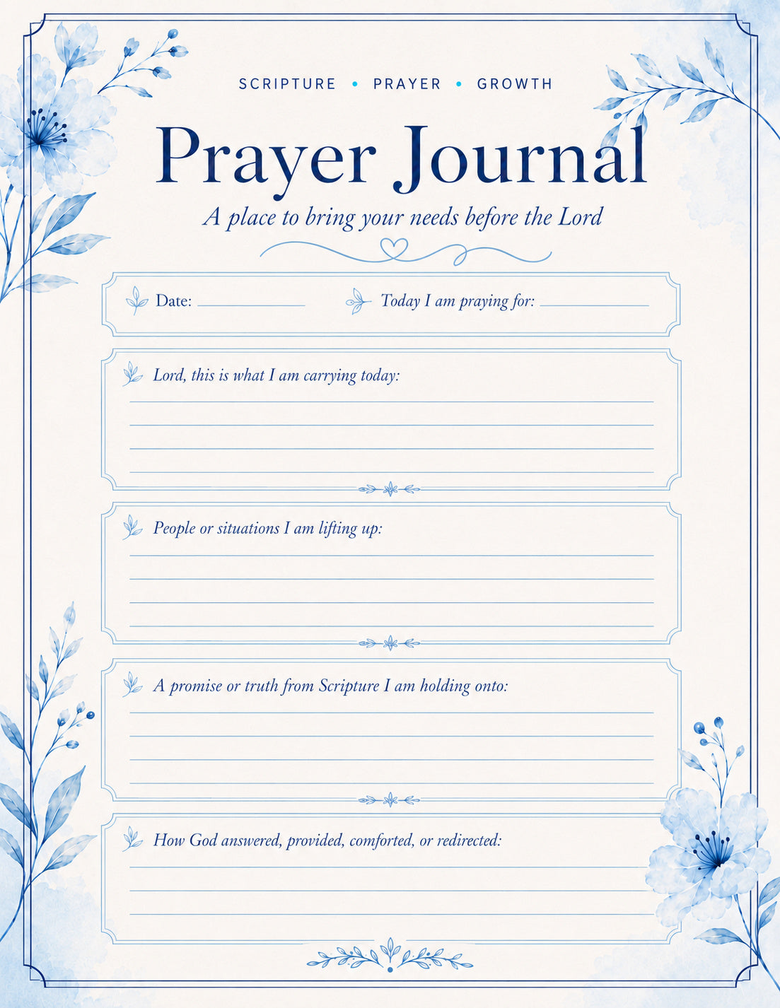 Women's Bible Study Starter Kit — Printable Bible Study Workbook, Prayer Journal & Scripture Worksheets | Instant Download PDF